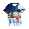 T-shirts snögubbe kostym barn julfest t skjortor jultomten claus baby pojkar flickor kläder casual tecknad 3d tryck tshirt 3t-14t t-shirtt-s