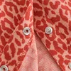 Women Leopard Print T Shirt Dress Turn Down Collar Casual Mini es Summer Short Sleeve Chic Button Up 210515