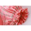 Mädchen Kleid Kinder Kleidung Ruff-Sleeve Plaid Gedruckt Prinzessin Nette Sommer Kinder 210515