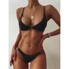 Sexy 5 Kleuren Geribbelde Braziliaanse Bikini Vrouwelijke Badpak Vrouwen Badmode Twopieces Bikini set Gewatteerde Bader Badpak Zwemmen K29289406788