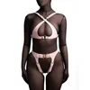 Bondage Sexig BDSM Läder Harness Kvinnor Set Bra Body Underkläder Garter Belt Leg Tight Strumpor Med Sex Shop, Sex Toy