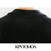 KPYTOMOA Kobiety moda czarna aksamitna mini -koszulka mini koszula vintage v szyja Długie rękawe sukienki kobiecze vestidos mujer 210319