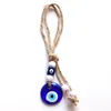 Populaire Hennep Touw Water Drop Wanddecoratie Sleutelhanger Turkse Blue Eye Sieraden Glas Hanger Good Luck Gift Evil Eyes Charms