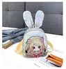 Zaino per bambini coreano Borsa a tracolla Borsa con paillettes Scuola materna Ragazze Cartoon Rabbit Ear School Zaini