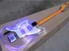 Plexiglass acrílico guitarra elétrica cor led luz corpo retro botão amarelo head7270616