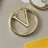 Luxury Designer Big Circle Ear Ring Women Fashion Gold Earring For Womens Jewelry Classic Letter Hoop Earrings Party Wedding Gift294s