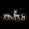 Garden Decorations 3 White Glittered Doe Fawn and Lighted Christmas Outdoor Decoration Winter for Front Yards9797726