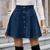 Fashion Retro Cordouroy High Taille Courte Jupe courte Femme Automne Hiver A-Line Casual Mini Femmes Vintage Noir 210508