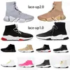 Men Knit Lace-up casual shoes Sneaker Boots 1.0 2.0 Letter Printed Designer Women Speed Cloth Ultra-flexible molded Sole Bootie