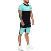 Chándales de hombre Camisa de polos de manga corta informal Tops + shorts Conjunto de jogger de dos piezas Chándal Chándal Ropa deportiva para correr trajes de jogging