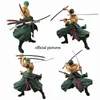 Anime leder rörliga Roronoa Zoro Action Figur Heroes DIY Assemble Model PVC Figure Toy Boys Present Collectibles AA220311