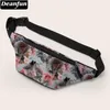 Deanfun Belt Bag For Women Elegant Flowers Patterned Fanny Pack Travel Cross Body Chest Bags Waist Bag18070