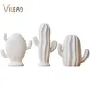 Vilead Ceramic White Cactus Figurek Nordic Creative Roślin Ornament Nowoczesny Do Wewnętrznych Biuro Biurko Dekoracja Accessorie 210318