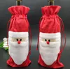 Juldekorationer Rödvinflaska Skyddspåsar Xmas Santa Champagne Bag 31 * 13cm YHM58-1-ZWL