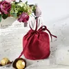 Trekkoord fluwelen konijn oor 12 * 15 cm Robbin gift wrap tassen met gaas sieraden fluwelen pouches kerst decor bruiloft gunst