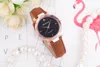 Luxe Fashion Women's Watches Crystal Leather Casual quartz horloge armband vrouwen Relogio Feminino Saat Horloges