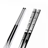 Chopsticks Rostfritt stål Antiskid Dragon Mönster Sushi Stick Set Metal Iron Portable255p