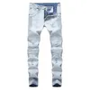 Jeans skinny neri da uomo Biker Jean Slip Blue Khaki Pantaloni da uomo strappati in denim slim da uomo strappati