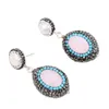 JK Naturel Blanc Perle Rose Cristal Noir Macarsite Argent Boucles D'oreilles Mignon Pour Les Femmes