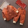 1-6 Ans Enfants Garçons Vêtements Ensembles Bébé Filles Cardigan Survêtement Manteaux + Pantalon 2 Pcs Hiver Épais Coton Chaud Enfants Snowsuit H0909