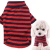 6 Color Dog Apparel 100% Cotton Striped Dogs Shirt for Pet Clothes Puppy T-Shirts Cat Tee Breathable Stretchy Black Red Pink White Beagle French Bulldog Schnauzer XL A27