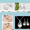 Oorbellen ketting sieraden sets est vrouwen crystal parel hanger oorbel set 925 sier ketting 12 stks koop drop levering 2021 oqgkw