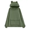 Unisex Frog Zipper Hoodie Fleece Lined Springtime Embroidery oversized Sweatshirt Harajuku Warm Pullover Korean Style Dropship 220217