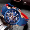 Minifocus Chronograph Męskie Zegarki Marka Luksusowe Dorywczo Sportowe Data Kwarc Silikonowe Zegarki Wodoodporne Męskie Wrist Watch Man X0625