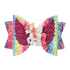 3 Pouces Fille Enfant Cheveux Arc Clip Licorne Paillettes Sirène Barrettes Hairbow Épingle À Cheveux De Noël Cheveux Tête Accessoires 12 Couleurs WHT0228