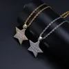 Pendant Necklaces Fashion Charm Hip Hop Jewelry Micro Paved Cubic Zirconia Bling Iced Out Star Necklace Rapper Gift For Women Men257U