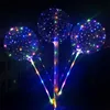 LED Balon z kijami Luminous Przezroczysty Helu Wyczyść Bobo Ballons Wedding Birthday Party Dekoracje Dzieci Led Light Balloon 1943 V2