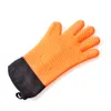 BBQ Tools Heat Resistant Cooking Gloves Silicone Grilling Gloves Long Waterproof Kitchen Oven Mitts with Inner Cotton Layer