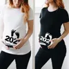 Zipper Baby Loading Kobiety Ciężarne Śmieszne T Shirt Dziewczyna ciąży Ciąża Ogłoszenie Koszula Nowa mama Ubrania, Drop Ship X0628
