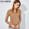 GCAROL hiver femmes col en V doux chaud minimaliste pull Stretch rayures motif tricot pull élégant côte tricot 2XL 211018