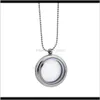 Pendant Necklaces 30Mm Round Magnetic Floating Glass Po Living Charm Memory Locket Diffuser With 70 Cm Ps1330 Rb0T7 Uodlj