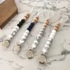 New INS Baby Wood Bead Pacifier Chain Clips with Cover Foreign Trade Hand Made Natural Infant Baby Gracious Pacifier Holder 902929647