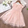 Bärenführer Baby Mädchen Casual Prinzessin Kleider Mode Sommer Kinder Pailletten Kleid Kinder Hochzeit Party Vestidos Kleidung 210708