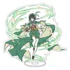 Figura de anime caliente Genshin Impacto Zhongli Diluc Venti Klee Keqing Qiqi Acrílico Soporte Modelo Placa Escritorio Decoración Signo de pie Fan Regalo Y0728
