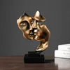 Vilead Nordic Mask Abstrakt Statyharts Golden Figurines Heminredning Tillbehör Kontor Vardagsrum Inredning Design Dekor 210727