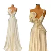 Robes de bal formelles de luxe sirène avec une épaule sans manches robe de soirée en perles robes de soirée chic à plusieurs niveaux sur mesure robe de mariée en satin