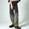 メンズジーンズ2021韓国のファッションネクタイ染料ストリートストリートウェア男性ヒップホップパンツグラデーションワイドレッグ特大デニムズボンMODA HOMBRE