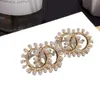 20 klocor marka projektant Crystal Rhinestone Charm Kolczyki Wysokiej klasy damski 18-karatowy złoty łańcuch geometryczny Bowknot nausznik Kobiety Szwedzkie biżuterię Prezent biżuterii