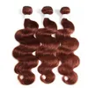 Body Wave Brasilian Bundles Non Remy 3/4pcs Pre Colored #33 Brown Human Hair Weave Extensions