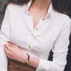 Automne Casual Simple Chemise blanche Femmes Bureau coréen Lady Élégant Slim Tops Vogor Sean Blouse Camisas Mujer 12300 210521