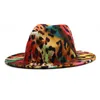 Leopard Zebra Fedora Hut Filzhut für Frauen Männer Fedoras Groß Frau Mann Formale Top Cap Damen Breite Krempe Hüte Weiblich Männlich Jazz Caps 2021 Herbst Winter Großhandel