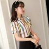 Koreanska mode Chiffon Kvinnor Kontor Lady Women Blouses Plus Size Womens Toppar och blusar Ladies Toppar Femininas Elegante x0521