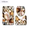 3 pcs Shells Ocean Bath Mats Anti Slip Bathroom Mat Set Tapete Banheiro Washable Bathroom Toilet Rug Alfombra Bano 211109