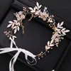 Wedding Headpiece Gold Tiaras Hair Vines Bridal Women Hairbands Accessories Silver Color Headbands Flower Jewelry Clips & Barrettes