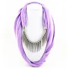 Scarves Arrival Women Fashion Garment Accessory Punk Style Rivet Pendant Necklace Scarf Jewelry Charms Solid Color226o