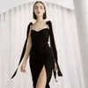 Free Summer Women's Black Bandage Dress Sexy Halter Lace Sleeveless Bodycon Split Club Night Party Vestidos 210524